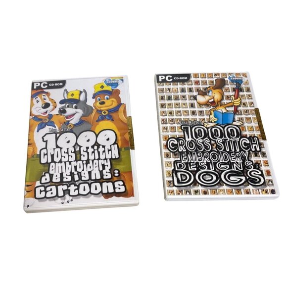 Lisa Carter PC CD-ROM Cross Stitch Embroidery Designs: Cartoons & Dogs - Picture 1 of 8